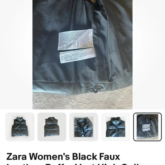 Zara Black Puffer Vest - Picture 9 of 9